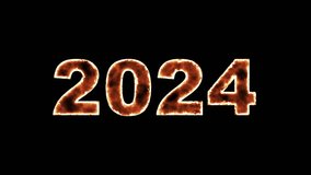 2024 fire text. Computer generated 3d render