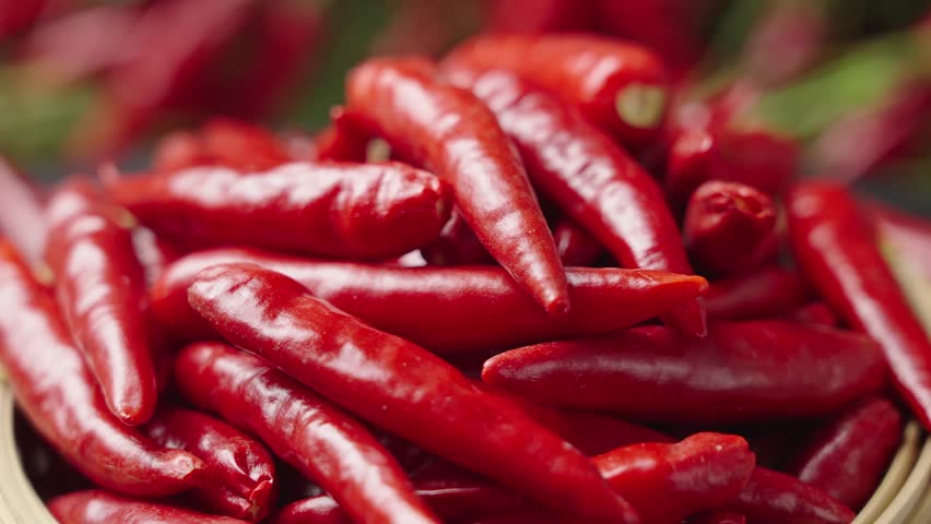 Ripe red hot chili peppers vegetable background.
