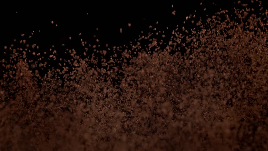Super Slow Motion Shot of Ground Coffee Explosion on Abstract Dark Background at 1000fps. | Shutterstock HD Video #1111671211