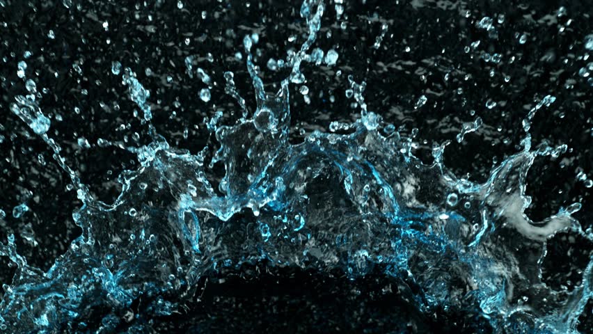 Super Slow Motion Closeup Shot of Water Splashing on Black Background at 1000fps. | Shutterstock HD Video #1111671219