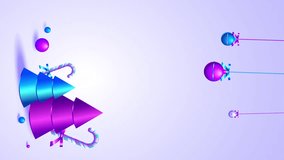 3D Animated Creative Christmas and New Year Vertical Design with Neon Magenta and Blue Colors Candy Canes Tied with Ribbon Ties and Hanging Decorative Balls Design Celebration Card or Banner Template - Powered by Shutterstock - Get 15% off with code: PIKWIZARD15