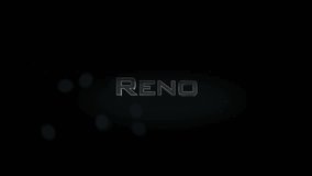 Reno 3D title word made with metal animation text on transparent black - Powered by Shutterstock - Get 15% off with code: PIKWIZARD15