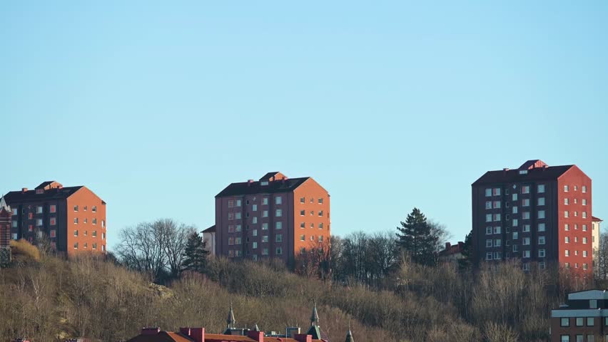 Apartment houses on a hill