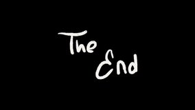 the end word, hand drawn lettering animation for ending video