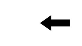 Abstract Directional arrow animation. signal icon. black color a moving arrow pointing to the left. arrow pointing right to left direction on white background loop animation