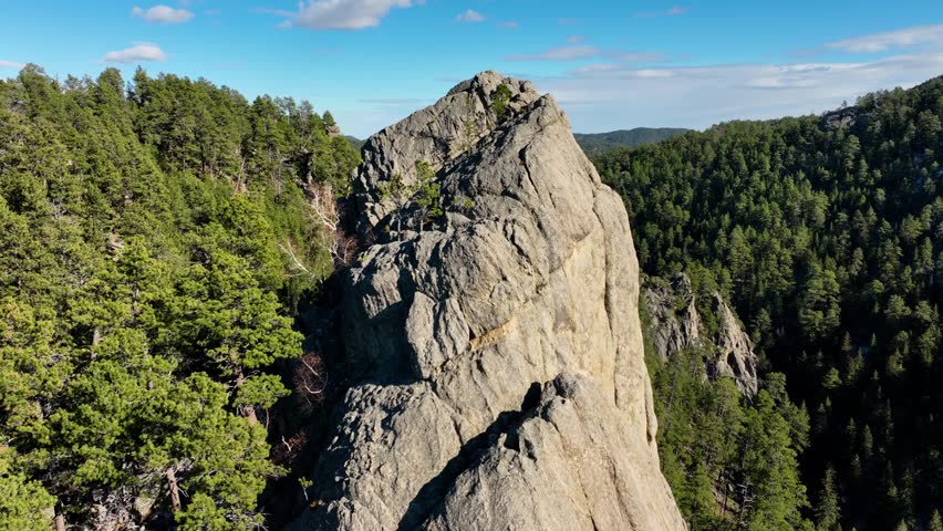 Aerial of the amazing landscape of the Black Hills in South Dakota.