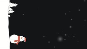 A hand-drawn timelapse animation of a snowman on the snowdrift with a tiny house and Christmas tree.  Vertical Video. Snowing Background video. - Powered by Shutterstock - Get 15% off with code: PIKWIZARD15