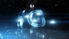 5G mobile network new technology with glowing people icons and binary data computer science animation background.	
 - Powered by Shutterstock - Get 15% off with code: PIKWIZARD15