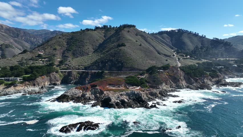 Travel Landscape At Highway 1 California United States. Seascape Highway 1 California. Paradisiac Skyline Beach Scene Sand Sport. Paradisiac Sea Beach Scene Waterfront Shore.