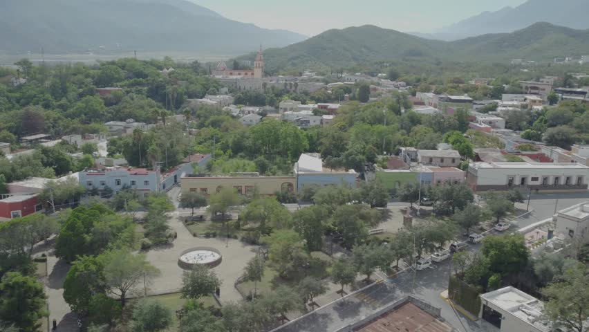 Aerial shot of small residential outskirts in the Santiago municipality, Nuevo Leon