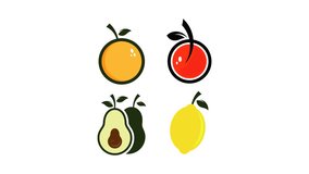 Animated video of a fruit logo