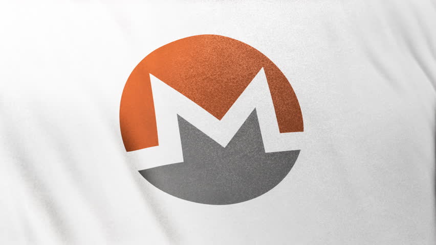 Monero XMR Coin icon logo on white flag loop banner background. Concept 3D animation for cryptocurrency and fintech using blockchain technology to secure transactions in stock exchange DeFi market. Royalty-Free Stock Footage #1111758897