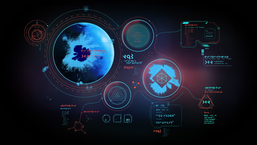 Fantastic video poster with alien infographic
