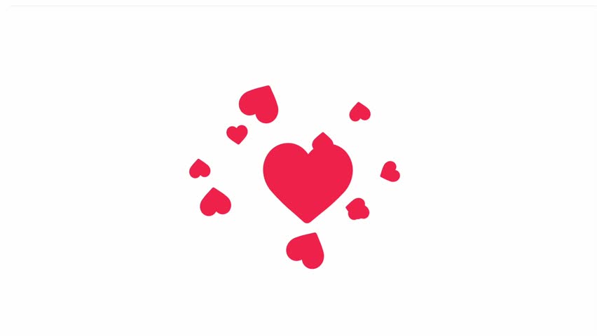 Hearts Love in a flat style, social media live. 2D animation on white background. | Shutterstock HD Video #1111762431