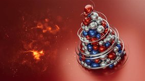 Christmas Tree Baubles Balls Opener 3D Realistic 4K Animation With Copy Space. - Powered by Shutterstock - Get 15% off with code: PIKWIZARD15