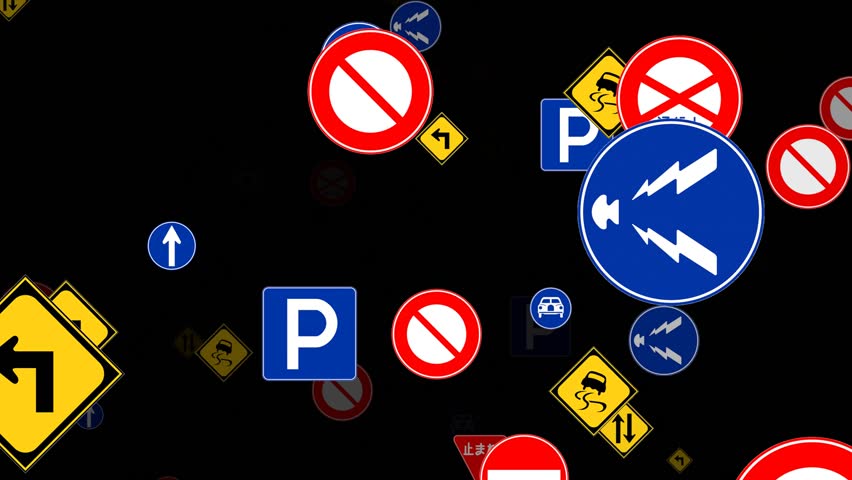 Road sign traffic car stop road particle VJ 3d render loop | Shutterstock HD Video #1111763173