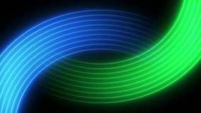 Glowing neon blue and green laser beams, abstract technology background, Seamless loop