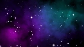 Abstract space blue galaxy with stars and constellations futuristic with glow effect, abstract background. Video 4k, motion design