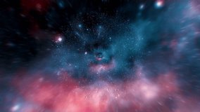 Abstract space blue galaxy with stars and constellations futuristic with glow effect, abstract background. Video 4k, motion design