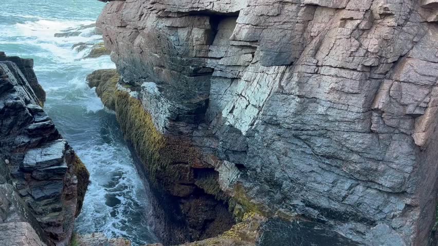 Looking down at Thunder Hole in Acadia National Park.