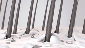 Removal process dandruff on hair and scalp. 3d animation shows white dead-skin flakes, dirt particles, and sebum build-up around the hair follicles before and clean, healthy scalp after treatment - Powered by Shutterstock - Get 15% off with code: PIKWIZARD15