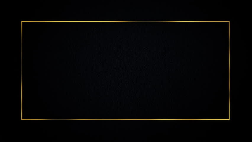 Luxury gold title border background. Black abstract text banner. Blank vip backdrop with golden frame. Copy space for casino royal or grand hotel logo Royalty-Free Stock Footage #1111781589