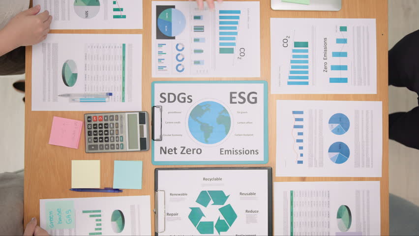 Save the earth planet climate change social ESG office net zero waste unity stack hand fist bump circle trust go green team huddle. Group SDGs goals people CO2 credit carbon offset control support Royalty-Free Stock Footage #1111783083