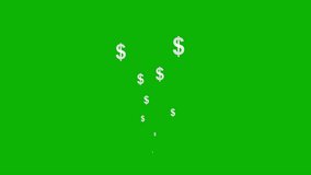 Animated silver dollars fly from bottom to top. Flying dollars. Concept of business, money. Vector illustration isolated on the green background. - Powered by Shutterstock - Get 15% off with code: PIKWIZARD15