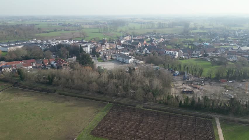 Small Village countryside belgium town fields grass buildings