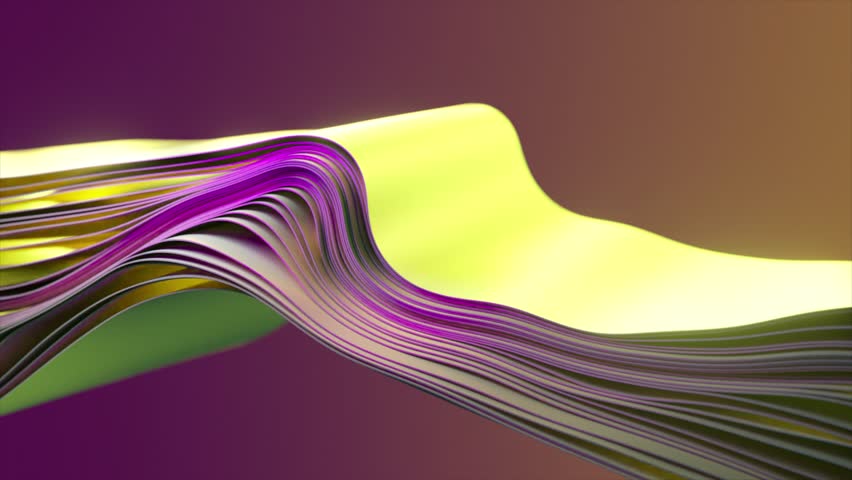 A 3D ribbon flows in a gradient of purple and green, evoking a sense of dynamic elegance. 3D animation. | Shutterstock HD Video #1111795353