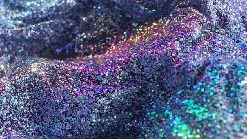 A sea of sequins creates a mesmerizing texture of sparkling blues and purples. 3D animation. | Shutterstock HD Video #1111795357