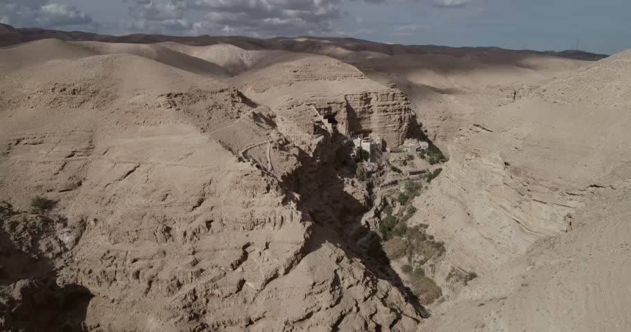 Prat River in Israel. Wadi Qelt valley in the West Bank, originating near Jerusalem and running into the Jordan River near Jericho and the Dead Sea. Nahal Prat, in Judaean Desert.