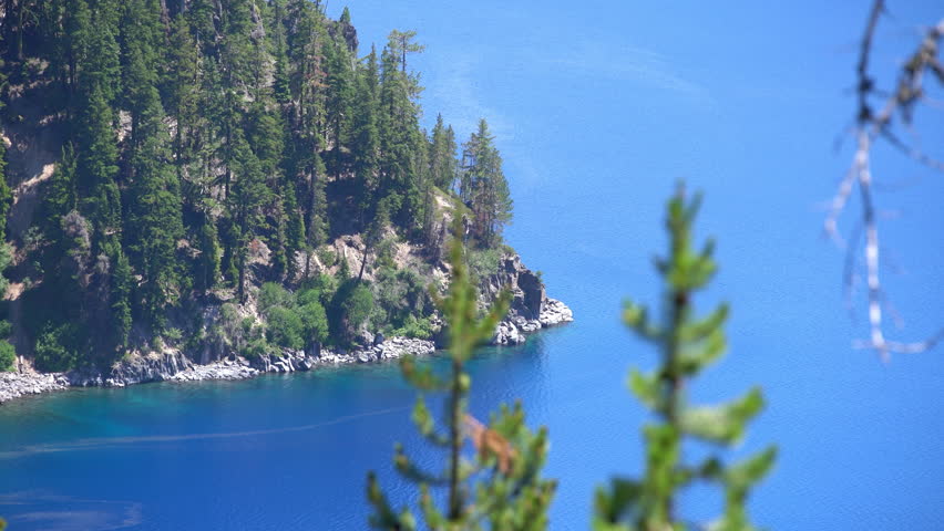 Crater Lake Tranquil Water at Cleetwood Cove Oregon USA | Shutterstock HD Video #1111799775
