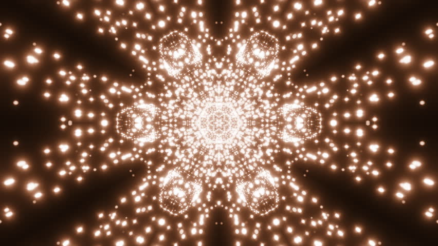 Kaleidoscope of glowing flying stars. Design. Pulsating ornament pattern with spreading particles. | Shutterstock HD Video #1111801389