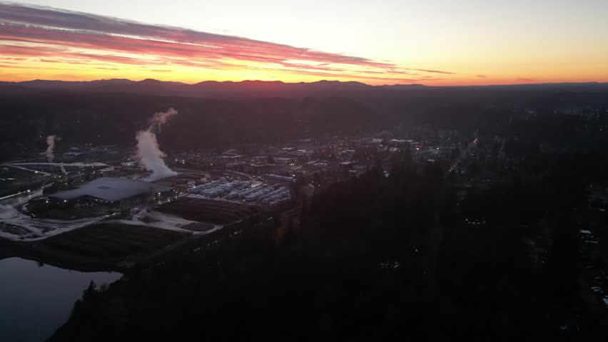 Vibrant Autumn Sunset Shelton Washington