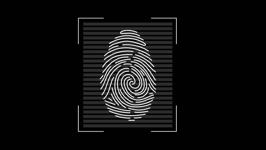 Fingerprint Touch ID futuristic digital processing. Points connecting by lines. 4K Animation. | Shutterstock HD Video #1111803363