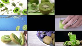 Kiwifruit montage collage tiling videos