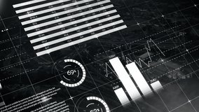 Animation of financial data processing over grid and dark background. Global finance, business, connections, computing and data processing concept digitally generated video. - Powered by Shutterstock - Get 15% off with code: PIKWIZARD15