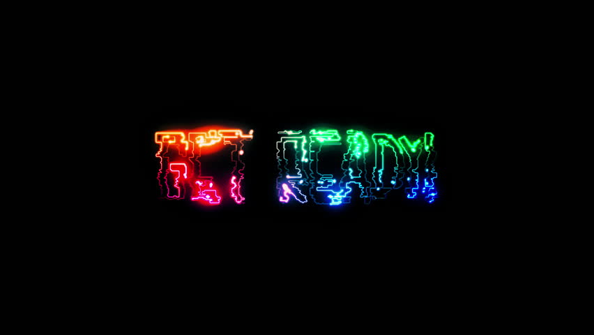 Get Ready glow colorful neon laser text animation glitch effect on black abstract background. | Shutterstock HD Video #1111812925