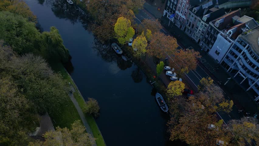 Seeing houses in Amsterdam from the canal and air | Shutterstock HD Video #1111817067