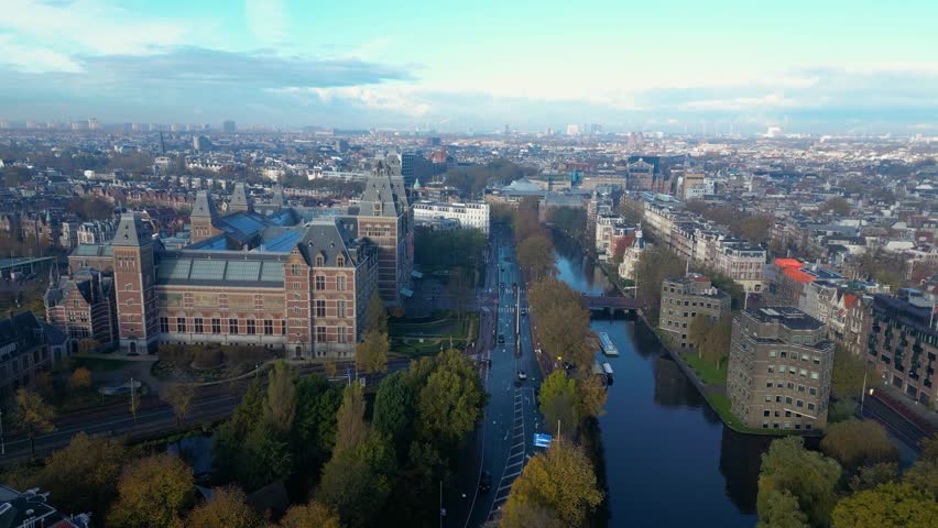 Seeing houses in Amsterdam from the canal and air | Shutterstock HD Video #1111817087