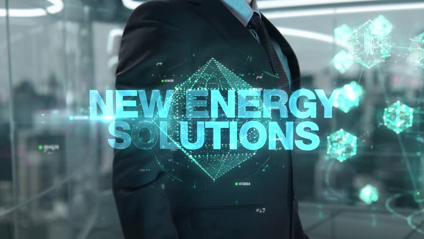 New Energy Solutions- businessman working with virtual reality at office. | Shutterstock HD Video #1111820873