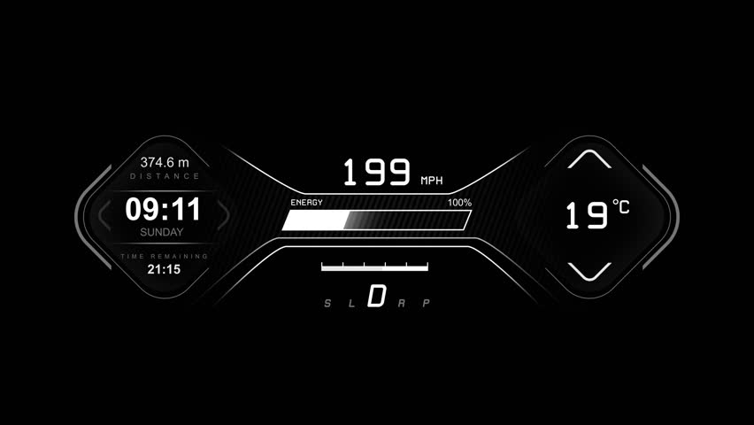 Car HUD dashboard. Futuristic car user interface HUD and Infographic elements. Abstract virtual touch user interface.