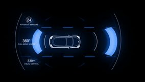 Autonomous Car. Sensing system. Driverless car. Future Smart Sensing System with Wifi , GPS Assist and Safety Guard. Highway Road Top View. Mobility Intelligent Monitor. - Powered by Shutterstock - Get 15% off with code: PIKWIZARD15