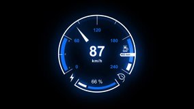 Futuristic Electric Car Display Infographics. Animated electric car dashboard. HUD car speedometer. - Powered by Shutterstock - Get 15% off with code: PIKWIZARD15