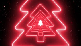 Neon, Christmas background with Christmas trees. Neon animation. Abstract Christmas. New year, holidays, party. Party background, dj, music. Neon path - Powered by Shutterstock - Get 15% off with code: PIKWIZARD15