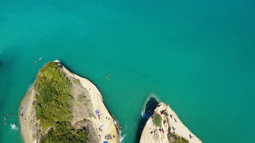 Famous Canal D'amour in Sidari, Corfu island, Greece. Famous Canal d'Amour beach with beautiful rocky coastline in amazing blue Ionian Sea in Sidari holiday village on Corfu island in Greece.
