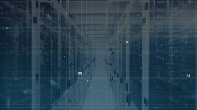 Animation of network of connections with icons over computer servers. Global computing, digital interface and data processing concept digitally generated video. - Powered by Shutterstock - Get 15% off with code: PIKWIZARD15