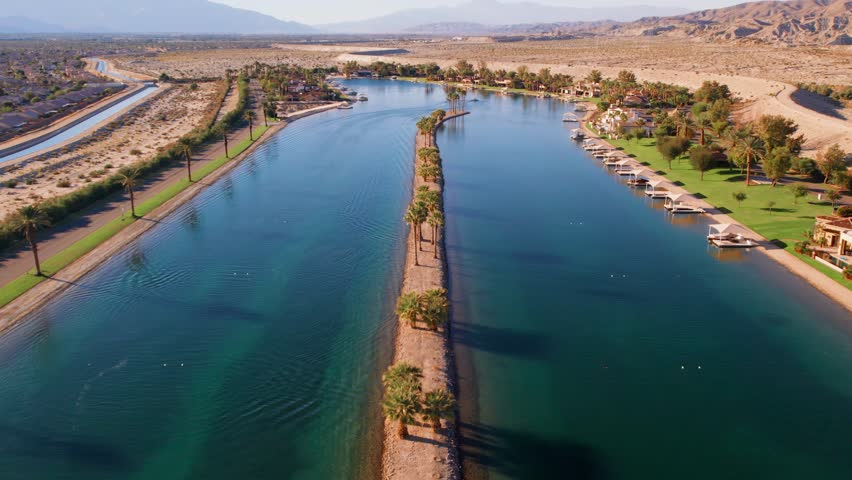 Private lake in the coachella valley Desert