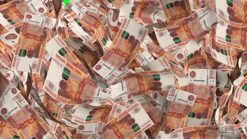 5000 Ruble money transition. Many banknotes falling on chromakey background. Cash rain.  Green screen. | Shutterstock HD Video #1111844885